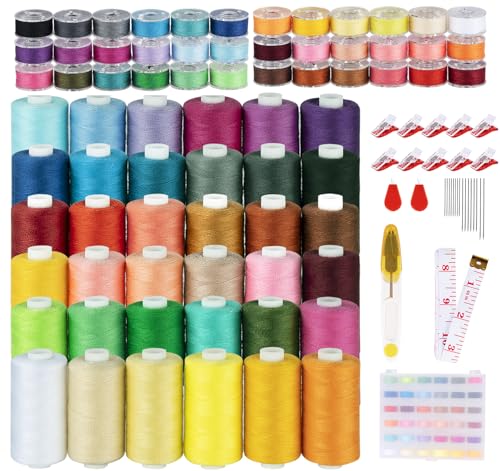 StiVerse - Stiverse 36 Farben NäHgarn füR NäHmaschine und 36 Unterfadenspulen QualitäTsgarn 640M/700 Yard NäHgarn Set, NäHfaden, NäHmaschinen ZubehöR, NäHmaschinengarn füR Overlock, Garn NäHmaschine-36