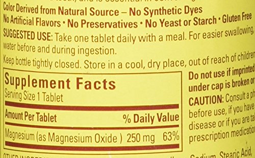 NATURE MADE Magnesium, 250 mg, Tablets, 100 ct