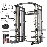 Unive Fitness Smith Machine, All-in-One Home Gym Power Cage with Squat Rack, Dual Cable Crossover & Pulley...