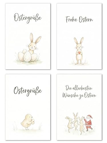Edition Seidel Set 12 Grußkarten zu Ostern mit Umschlag. Osterkarten Klappkarten Doppelkarten Kartenset Karte Ostergrüße Gruß Spruch Frohe Ostern Frühling (SW026)