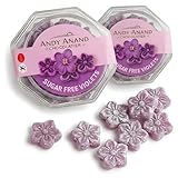 Picture of ANDY ANAND CHOCOLATIER Sugar Free Violet Candy (7oz,Pack of 2) – Flower Shaped Hard Candy with Natural Violet Flavor, Stevia Sweetened Gluten Free Gourmet Treat
