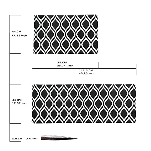 Uphteh Kitchen Mat [2 Pcs] Cushioned Anti-Fatigue Kitchen Rug, Waterproof Non-Slip Kitchen Mats And Rugs Heavy Duty Pvc Ergonomic Comfort Rug For Kitchen, Office, Sink, Laundry #TOP3
