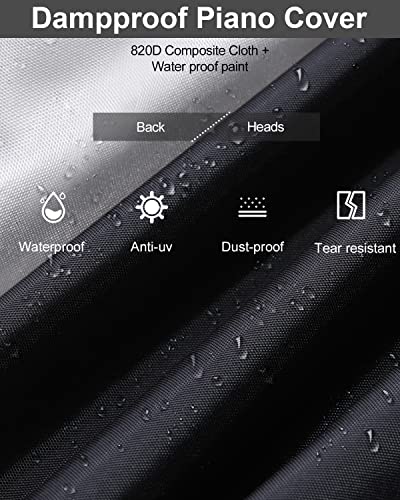 Piano Keyboard Dust Cover, Water Proof Stretchy Electric Piano Keyboard Covers For Digital Electric Pianos, Full Cover Elastic Lock Music Keyboard Protector Cover (61 Keys, Black) #TOP3
