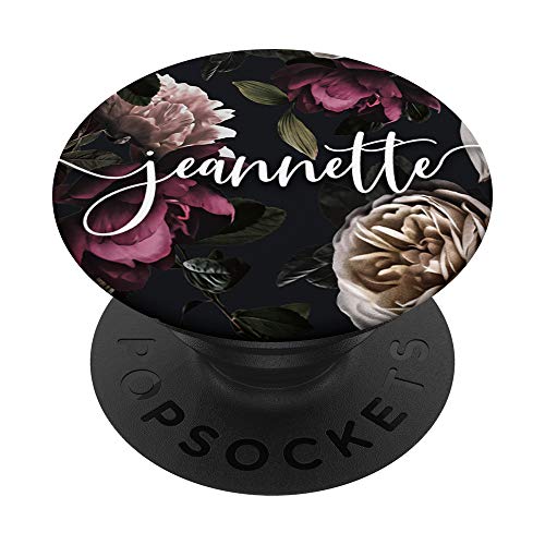 Jeannette Nom Personnalisé Floral Rose PopSockets PopGrip - Support et Grip pour Smartphone/Tablette avec un Top Interchangeable