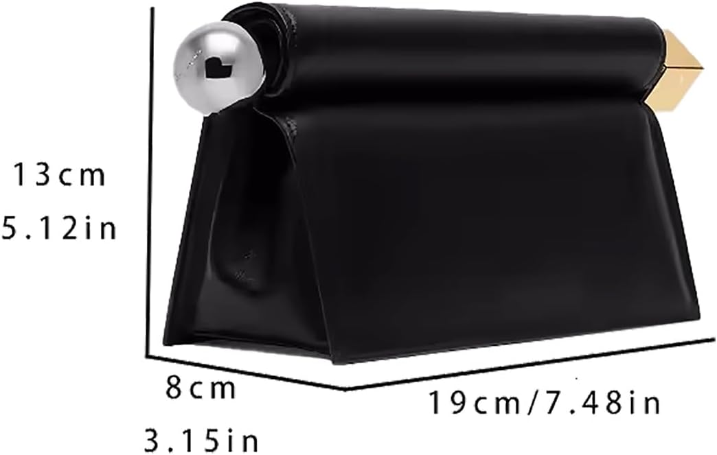 Trendy PU Leather Clutch Bag for Women Versatile Folding Evening Purse Metal Decoration Crossbody for Banquet Party - Image 3