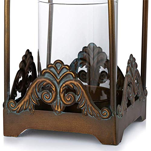 Sziqiqi Vintage Candle Lantern Decorative Hurricane Candle Holder For Pillar Candle Rustic Hanging Candleholder Set Wall Decoration Table Top Decor For Wedding, Party, Reception Centerpiece, Size S #TOP2