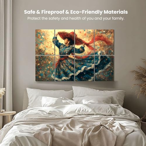 Pack de 8 Paneles Acústicos Decorativos 48"x32" Para Aislamiento Sonoro y Decoración de Pared miniatura 4