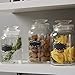 Glass Canister Set for Kitchen or Bathroom with Airtight Lid and Chalkboard Labels, Apothecary Glass Food Storage Jars,Set of 3 Cookie Jars, Candy, Coffee, Cereal & More, Clear Storage Containers!