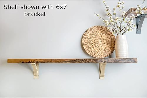 Miniatura 30 de Rustic Red Door Co. Soporte triangular de acero resistente para estante flotante, pequeño decorativo, soporte de estantería de bricolaje