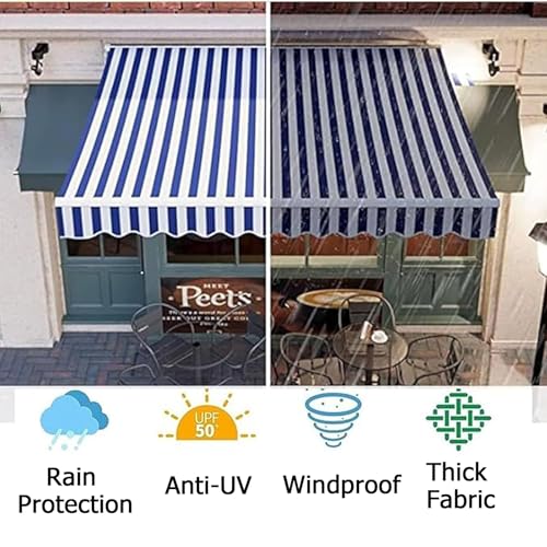 Toldo retráctil sin taladros para proteger ventanas y puertas del sol 5