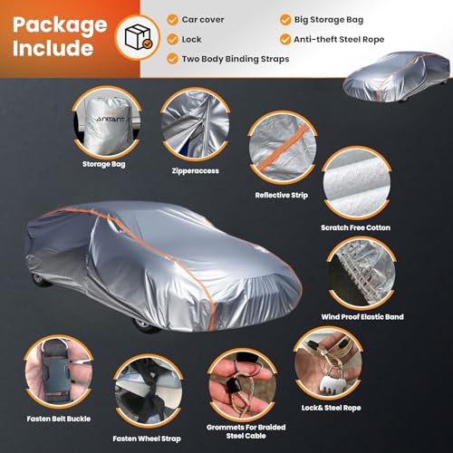 Image of Large Sedan Car Cover Waterproof All Weather Carpa para Carro Outdoor Car Cover for Automobiles Scratch Free Cotton Fit Buick Riviera FIT Under 219 inch