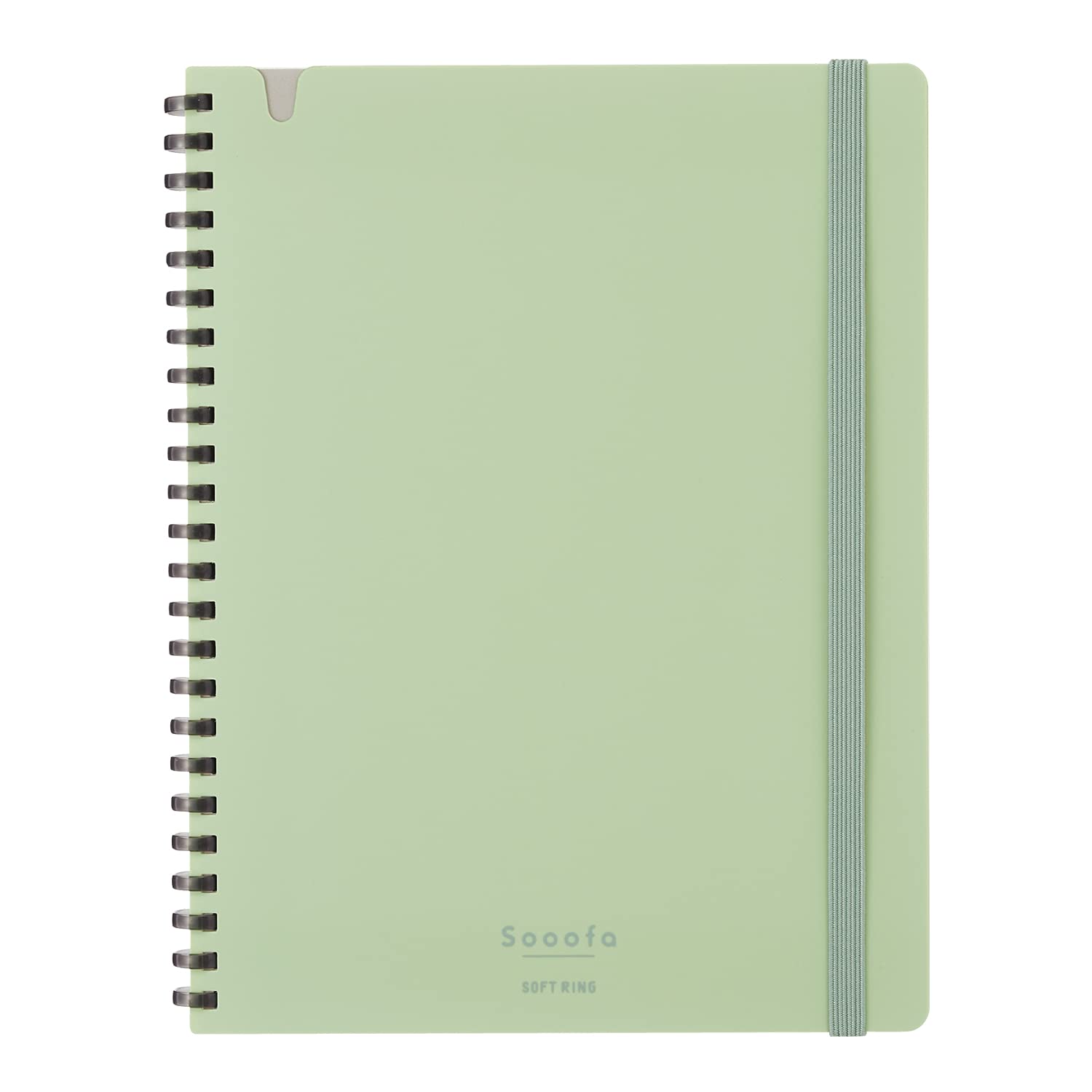 KOKUYO Graph Journal Notebook, Sooofa 8.3'' x 6.2'' Soft Ring Notebook for Women 4mm Grid Ruled, 80 Perforated Sheets, Green, A5 Notebook for Work