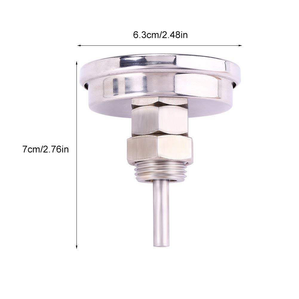 Zerodis Barbecue BBQ Pit Smoker Grill Termometro Temp Gauge Termometro da Esterno in Acciaio Inox Termometro da Forno (0 ° C - 120 ° C)