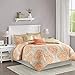 Intelligent Design Senna Comforter Set King/Cal King Size - Orange/Taupe, Damask – 5 Piece Bed Sets – Ultra Soft - All Season Comforter Set Bedding
