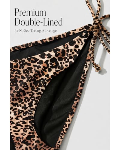 Image of Holipick Bikini Bottoms for Women String Bathing Suit Bottom with Moderate Coverage Low Waist Swim Bottom
