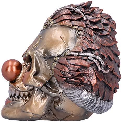 Nemesis Now Mechanical Laughter Horror Steampunk Clown Skull Ornament, Bronze, 18cm, Polyresin
