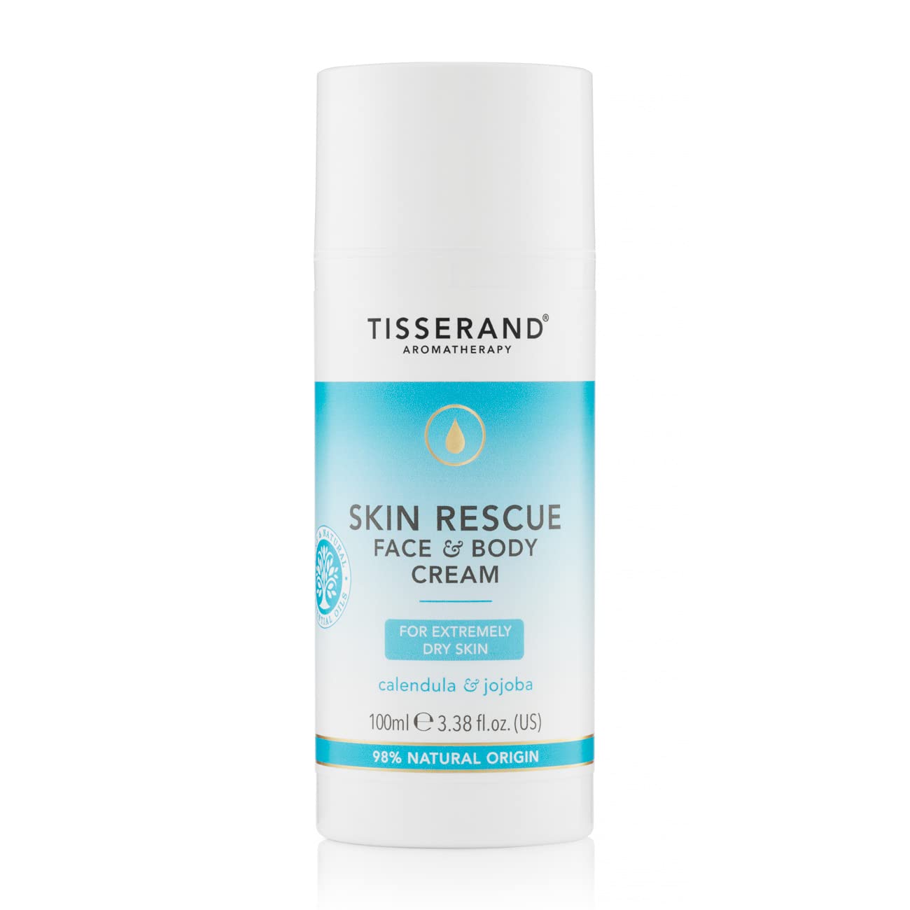Tisserand Aromatherapy | Skin Rescue Face & Body Cream | With Calendula & Jojoba Oil | 100% Pure Essential Oil Blend | 100ml