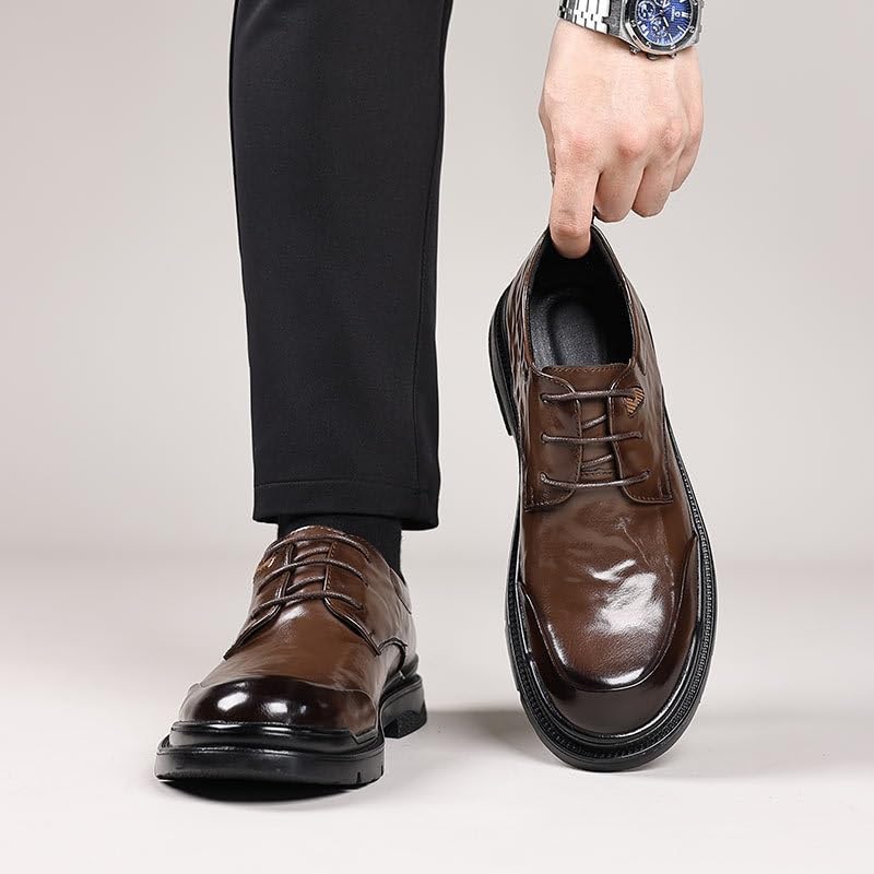 Men's Oxfords Low Top Lace-Up Pointed-Toe Casual Derby Shoes for Business Dress and Everyday Wear2