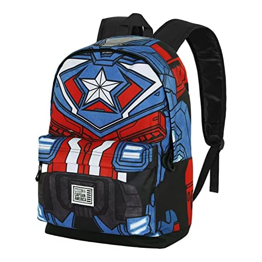 Marvel Capitán América Tekk Costume-Mochila HS FAN 2.0, Azul, 30 x 41 cm, Capacidad 22 L