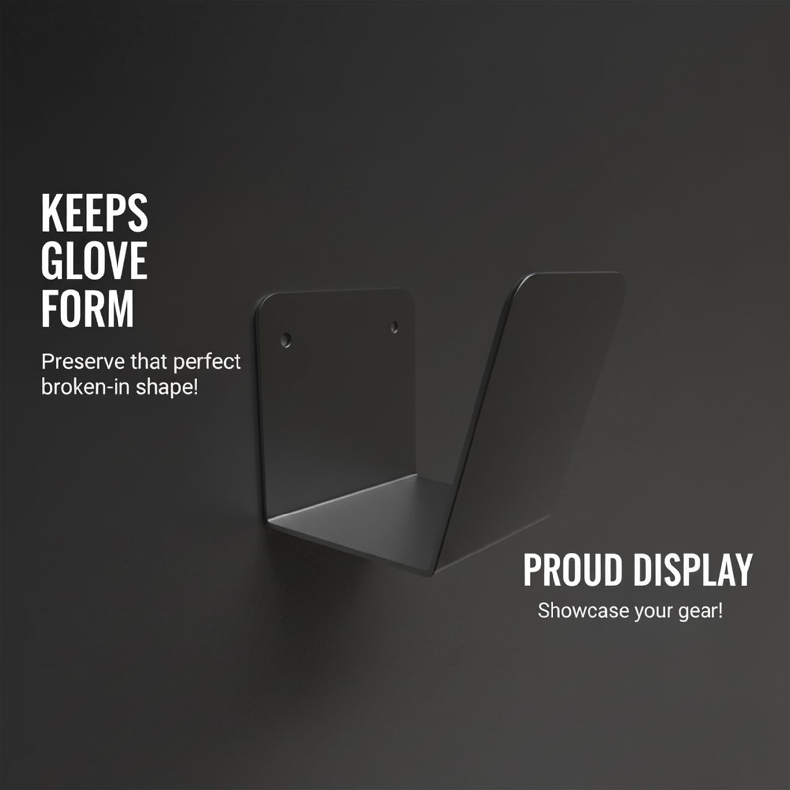 Lot de 2 supports muraux en métal pour gants de baseball [flottant invisible pour garder la forme du gant] [pas de perçage] [Rangement peu encombrant] Décoration sportive pour chambre à coucher ou