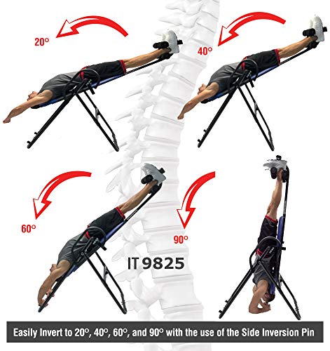 Body Vision It9825 Premium Inversion Table With Removable Head Pillow & Lumbar Support Pad, - Heavy Duty - Up To 250 Lbs., Gray #TOP5