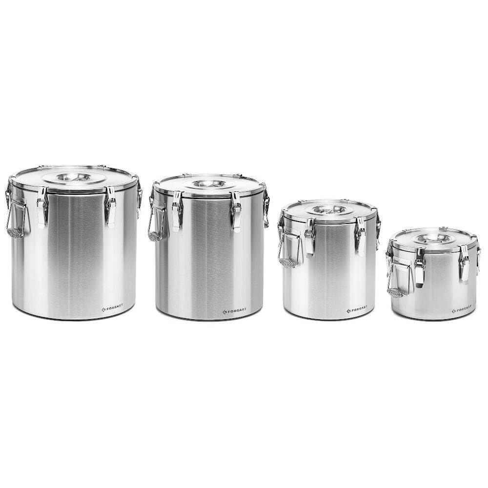 Termo para el transporte de alimentos, Capacidad 36 l, Interior y carcasa de Acero inoxidable, Muy buen aislamiento térmico, Estanqueidad, Para alimentos sólidos y líquidos, Junta de silicona