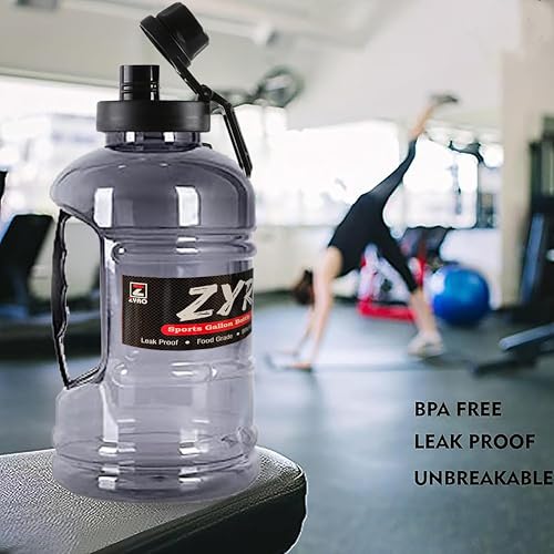 Image of Zyro Pack of 2, Gallon Water Bottle 1.5L with Mixer Ball & Strainer | BPA-Free, 100% Leak-Proof Gym, Office, Travel, Sports & Running Bottle Large Capacity Sipper for Men & Women Black Combo