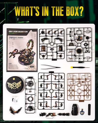 RoWood 3D Metal Puzzles for Adults,Mechanical Puzzle for Adults,Scorpion Model Kit, Model Building Kits,Electric Building Toy,DIY Creative Craft Gifts for Adults&Teens