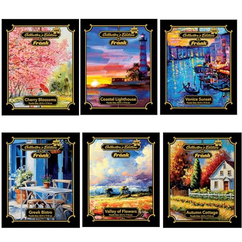 Image of Frank Collector's Edition Jigsaw Puzzle for Adults | Travel Friendly Mini Puzzles | Brain Booster Puzzle Games for Focus and Memory | Pack of 6 (150 Pieces), Gifts for Teenagers