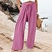 Wide Leg Linen Pants for Women Summer Baggy Elastic High Waisted Pants Lightweight Comfy Lounge Pants with Pockets Womens Cozy Casual Pants Boho Pants for Women Wide Leg Linen Pants for Women