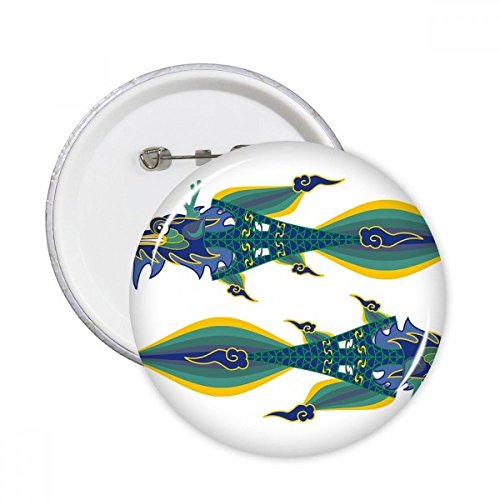 Badge bouton rond Chine France Tour Eiffel Dragon vêtement pin's multicolore L x5