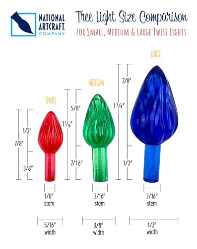 National Artcraft® Medium Twist-Style Ceramic Christmas Tree Lights - Crystal Clear (144) #TOP1