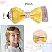 Back To School Hair Bows, Glitter Pencil Hair Clips, Non Slip Alligator Clips Sparkly First Day of School Bows Hair Accessories for Girls, Yellow
