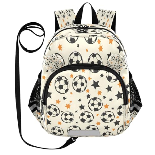 ISAOA Mochila pequeña para niños, mochila de viaje, bolsa de día con bola y estrella para jardín de infantes, primaria, niños y niñas, multicolor, Small