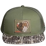 EDTREK Outdoorsman Pro Trucker Breathable Mesh Performance Cap - Flat Brim Snapback Hat (Turkey - Olive Bottomland Camo)