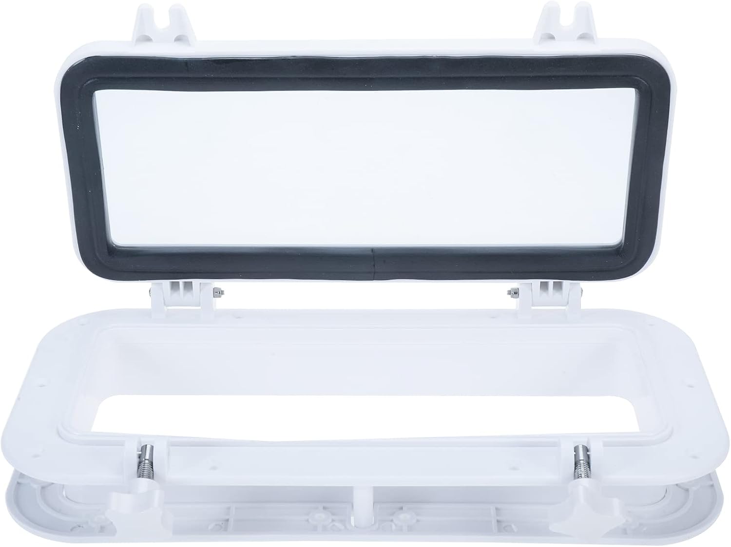 Amarine Made Boat Yacht Rectangle Opening Portlight Porthole 15-3/4" x 7-7/8" Replacement Window Port Hole - ABS Tempered Glass, Color: White, Black (White)