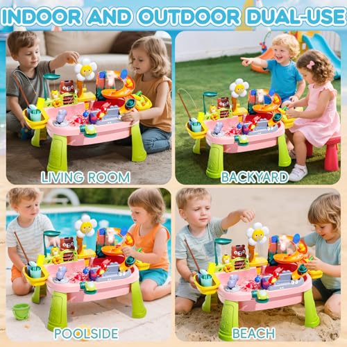 2026 Water Table for Toddlers 1-3 - Outdoor Toys for Kids Ages 4-8 Pink — view 6