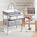 Maydolly Baby Changing Table, Portable Folding Changing Table with Wheels, Waterproof and Adjustable Height, Premium Diaper Changing Station with Two Drawers, Mobile Nursery for Newborn (Grey)