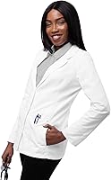 Vista 4 de Adar - Abrigos de laboratorio universales para mujer, abrigo de laboratorio de consulta a medida de 28 pulgadas