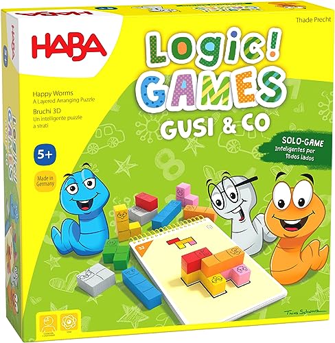 HABA 306820 - Logic! Games - Gusi & Co, Juego Infantil en Solitario de lógica, autocorrectivo. Más 5 años