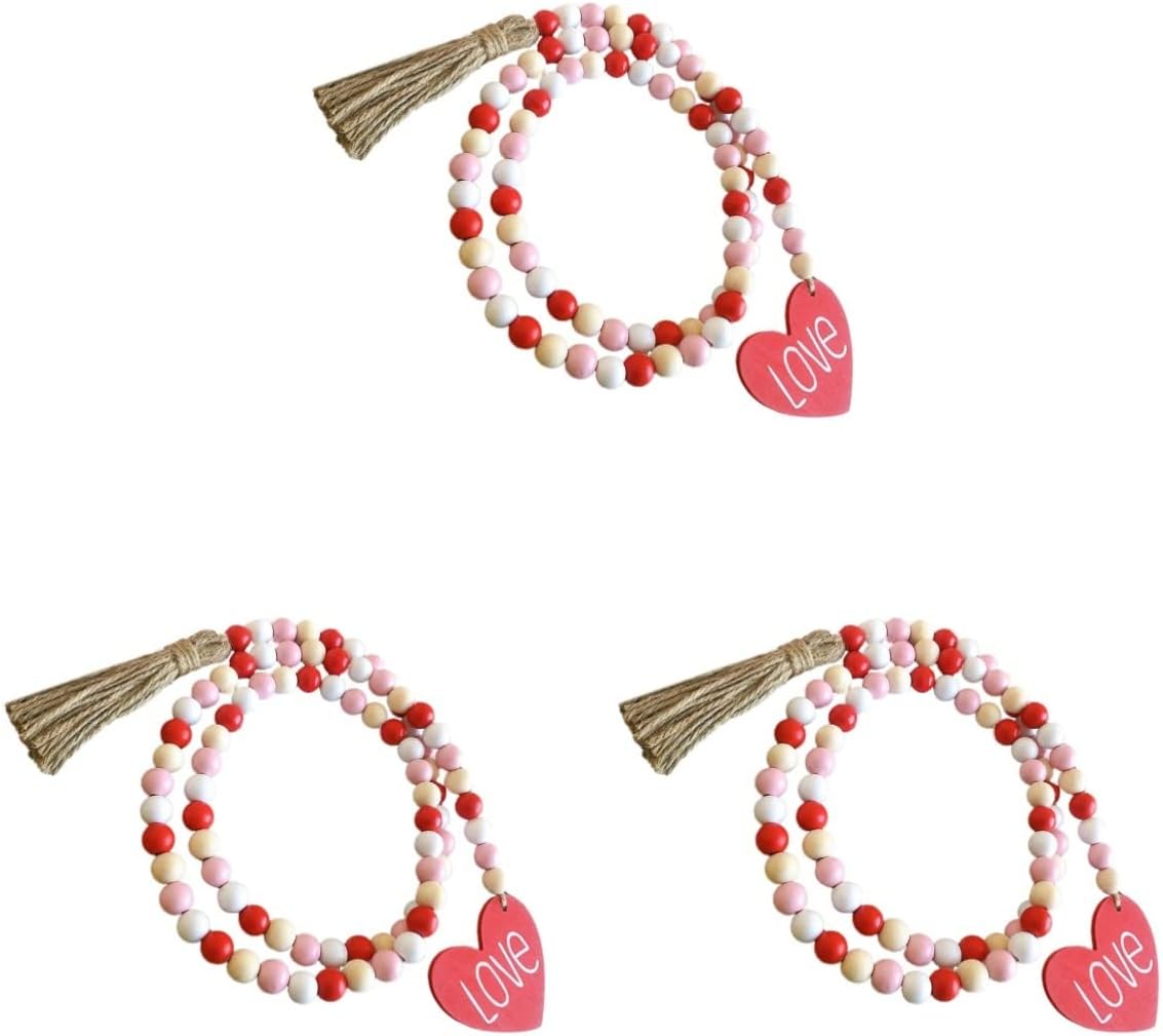 3 pcs Gifts Jute Garland: Tray Festival Party Hanging Tree Valentines Wedding Farmhouse Country Pendant Wooden Tags Color for Baby Garlands Backdrop Tassel Heart ( Color : Assorted Color , Size : 147C