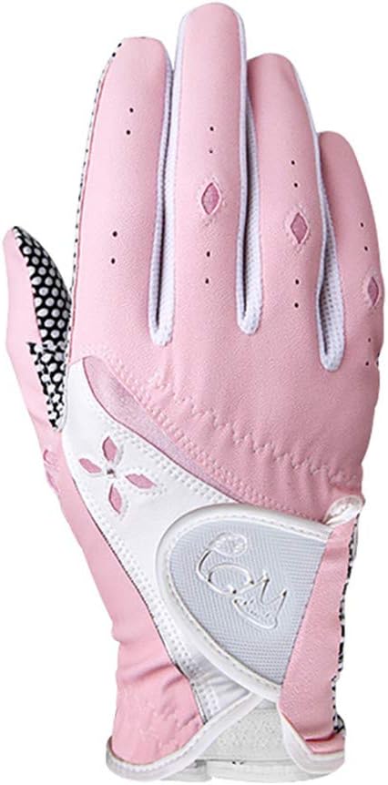 Golf Gloves 1pair PU Non-slip Particles Women Summer Golf Gloves for Right Hand Left Handed Fixed Adjustable Breathable Gloves Outdoor Sports
