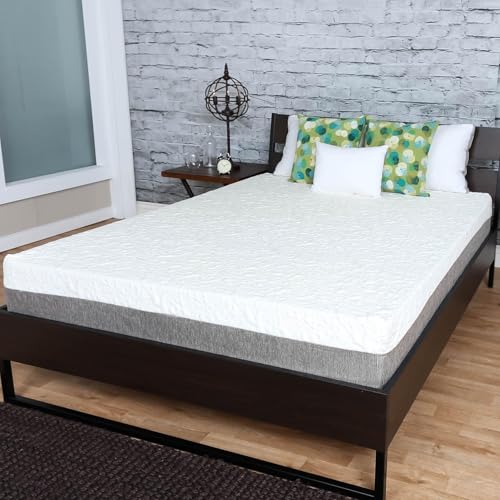 Travel Happy New Item 10 INCH Graphite Gel Memory Foam Mattress for Medium Comfort with A Premium 8-Way Stretch Cover for More Luxurious Comfort (Olympic Queen (66x80))