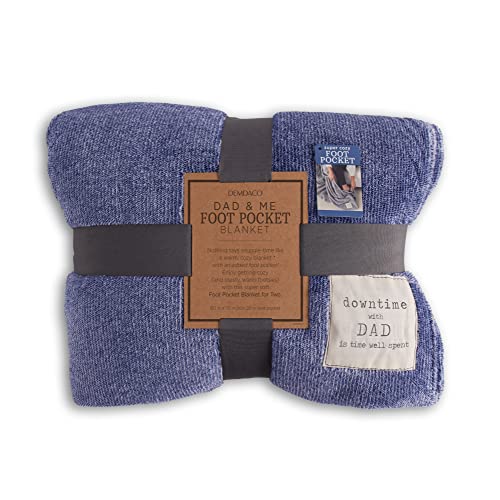 Demdaco Dad And Me Periwinkle Purple 60 X 70 Fleece Fabric Foot Pocket Throw Blanket #TOP2
