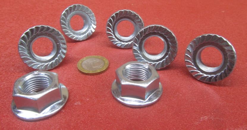 Grade 2 Zinc Plated Steel Serrated Flange Hex Nuts RH 5/8"-18 Thread x 15/16" W x 9/16" H 20 Pcs
