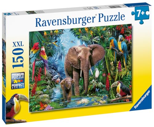 Puzzle 150 pièces : Éléphants de la jungle Ravensburger France - vue 4