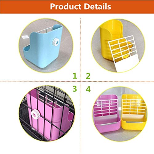 STTQYB Hay Feeder, 2 in 1 Hay Food Bin Feeder for Small Animals Food hay Feeder for Rabbit, Guinea Pig (1 Pack, Pink) - Thumbnail 4
