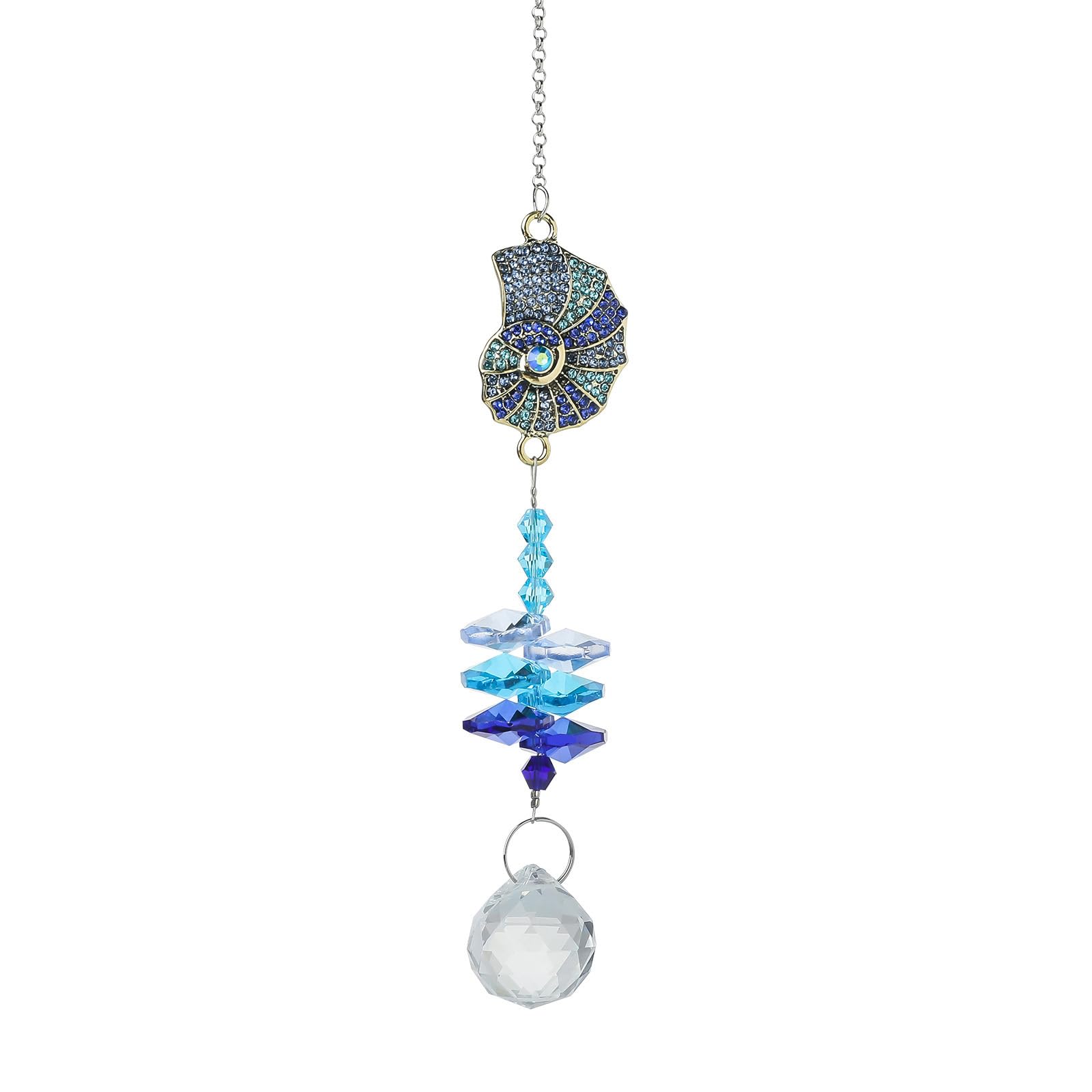 carotoe Marine Theme Rhinestones Crystal Suncatchers Hanging Ornament with Beads Tassels for Indoor Window Festives Decorations Window Hanging Decoration