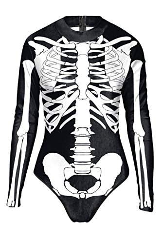 Womens Halloween 3D Skeleton Costume Cosplay Print Tights3
