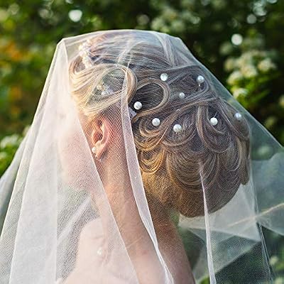 40 Packs Pearl Hair Pins Bridal Wedding White Pearl Hair Accessories Bobby Clips for Brides and Bridesmaids(0.3 Inch)